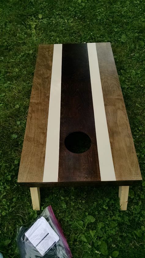 Retro Pallet Mid Century Modern Stained And Painted Corn Hole Board