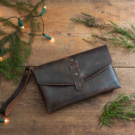 Brown leather clutch bag Brown leather wristlet Leather | Etsy | Brown leather clutch, Leather ...