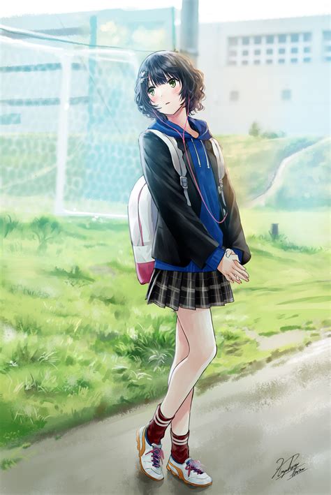 Wallpaper Anime Girls Original Characters Short Hair Dark Hair