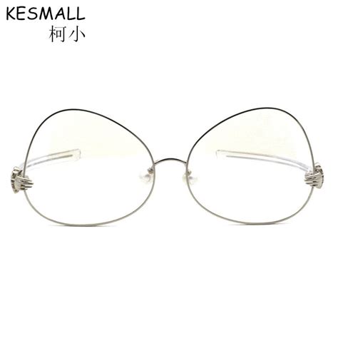 kesmall 2018 oval shape woman alloy frames glasses optical myopia fashion retro vintage unisex