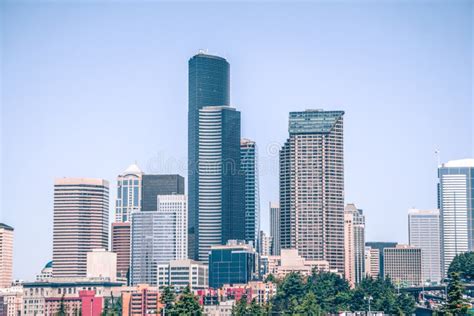 Downtown Cityscape View Of Seattle Washington Stock Image Image Of