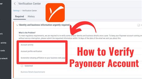 Payoneer Verification How To Verify Payoneer Account Youtube