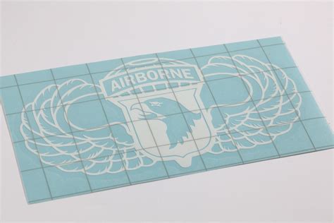101st Airborne With Wings Vinyl Decal 8 Inches White Milvec