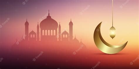 Premium Vector Ramadan Kareem Banner Design With Mosques And Gold