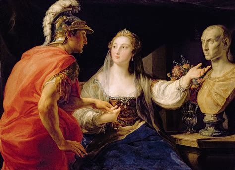 Cleopatra Showing Octavius The Bust Of Julius Caesar Oil On Canvas