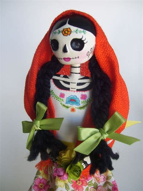 Catrina Mexicana Dia De Los Muertos Paper Mache Catrina Doll Day Of