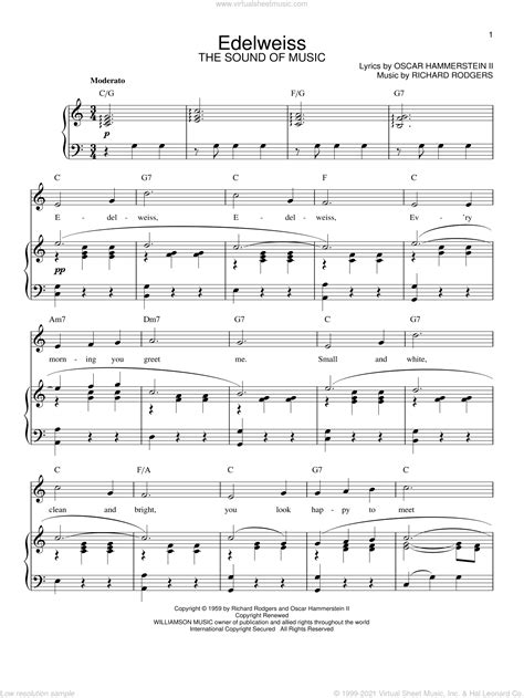 Edelweiss Sheet Music For Voice And Piano Pdf V