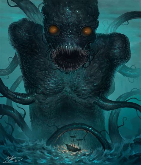 Pin By Juan Manuel Redondo On Lovecraft Lovecraftian Horror Monster Artwork Sea Monster Art