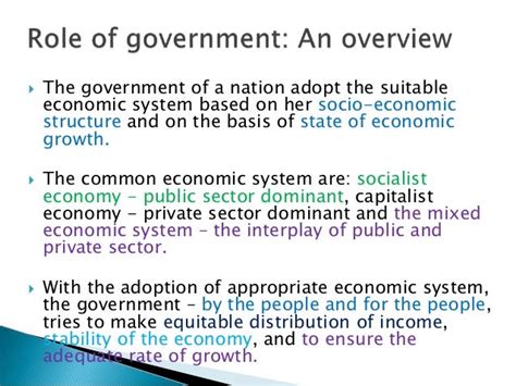 Role Of Government
