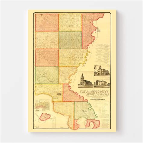 Vintage Map Of Union County South Dakota 1892 By Teds Vintage Art