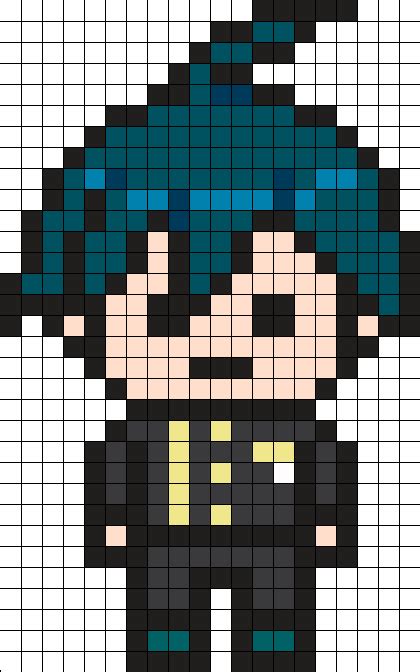 Shuichi Saihara Pixel Sprite Perler Bead Pattern Bead Sprites