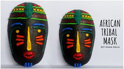 African Mask Diy Home Decor Tribal Mask Wall Hanging Decoration Little Crafties Youtube