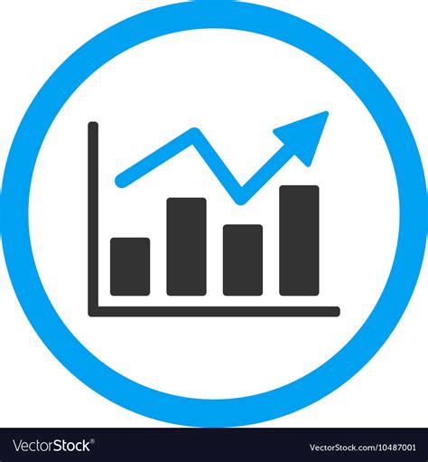 Bar Chart Trend Rounded Icon Royalty Free Vector Image