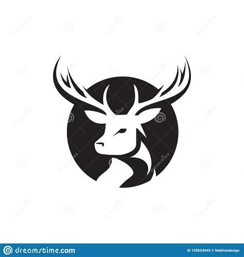 Deer Head Vector Logo Template Dear Silhouette Logo Stock Vector