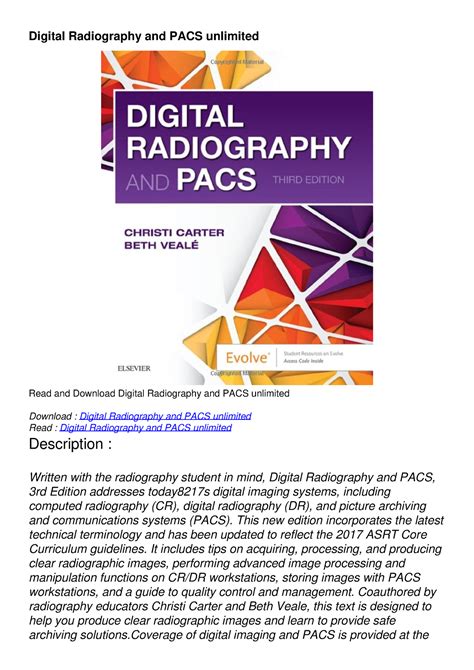 Pdf Read Digital Radiography And Pacs Unlimited Digital Radiography