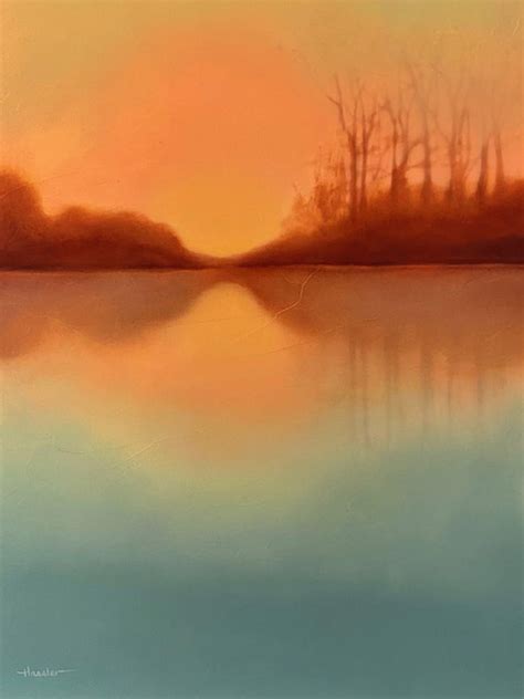 Pam Hassler Reflections Landscape Oil Painting Nature Sunset