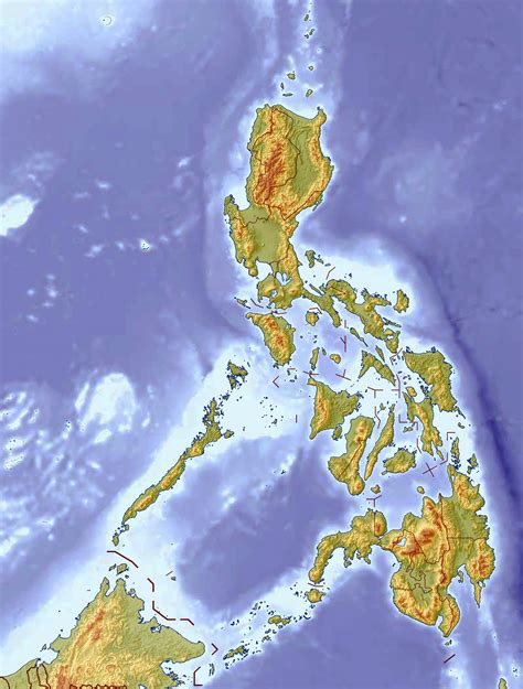 Large Detailed Relief Map Of Philippines Philippines Asia