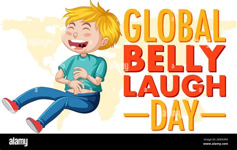 Global Belly Laugh Day Logo Banner Illustration Stock Vector Image