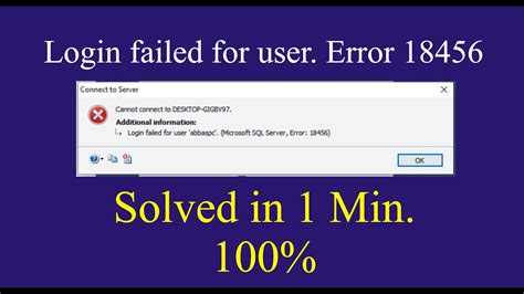 How To Fix Login Failed For User Microsoft Sql Server Error Step By Step Youtube