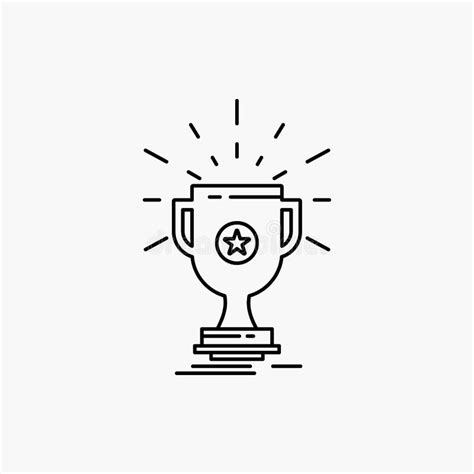 Award Trophy Prize Win Cup Line Icon Vector Isolated Illustration