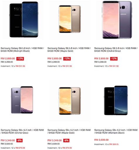 It is another famous samsung flagship smartphone in malaysia. Samsung Galaxy S8 Malaysia Sale Price: RM2819 (15% ...