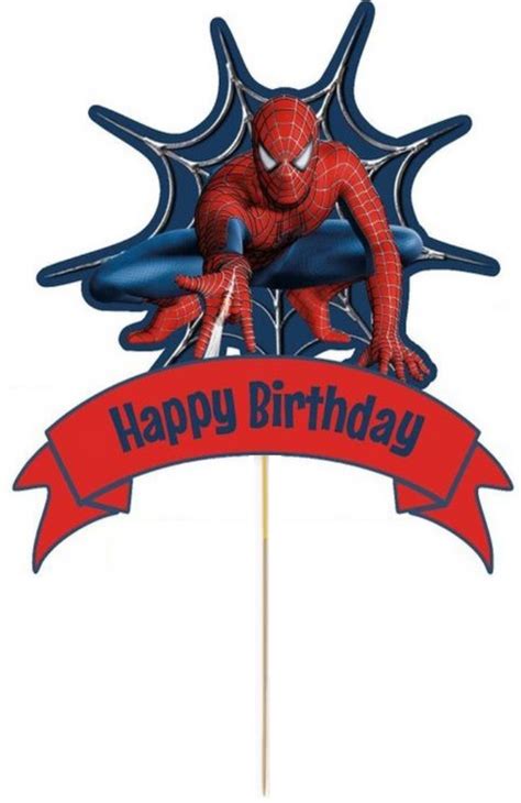 Spiderman Card Cake Topper Au