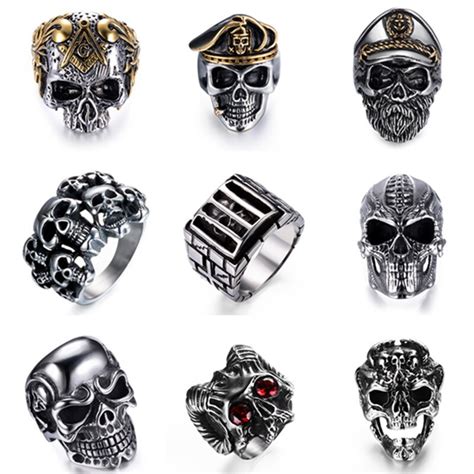 Gothic Punk Men Ring High Quality Stainless Steel Ring 2019 Fashion