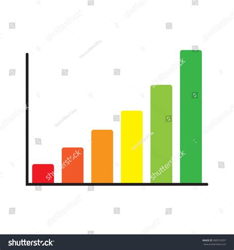 Vertical Bar Graph Diagram Representing Growth Stock Vector Royalty