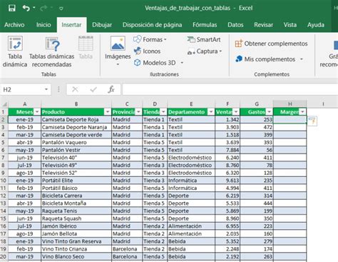 Ventajas De Trabajar Con Tablas En Excel