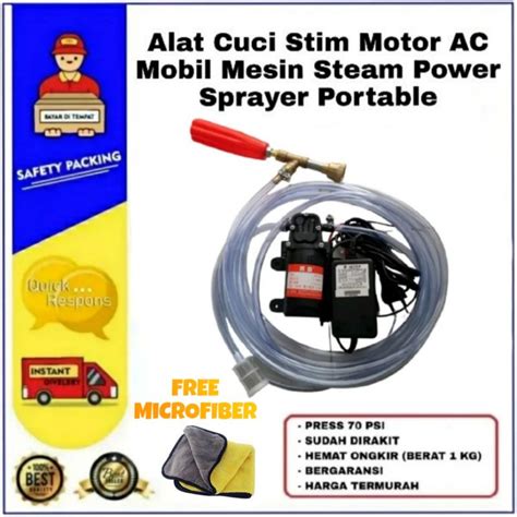 Jual Alat Cuci Motor Mobil Ac Steam Stim Mini Pompa Dc 12 Volt 70 Psi