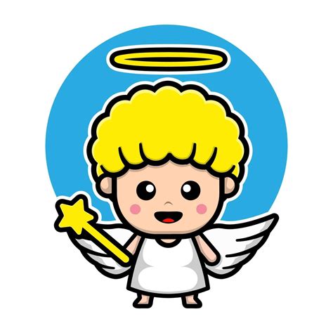 Personaje De Dibujos Animados Lindo ángel 3423049 Vector En Vecteezy