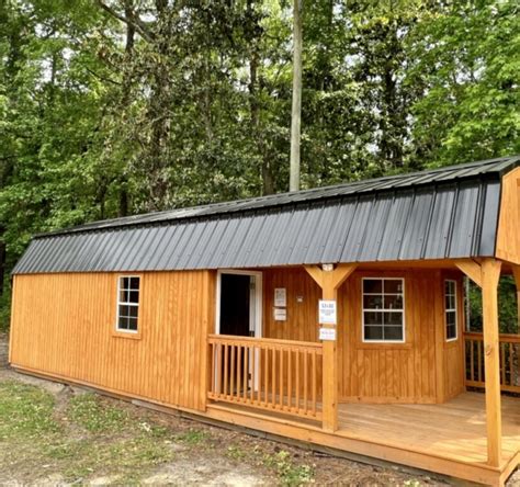 16x24 Side Porch Cabin Urethane Ravenel Buildings