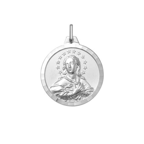 Medalla Virgen Inmaculada Oro Blanco 1b00229 Mimedalla