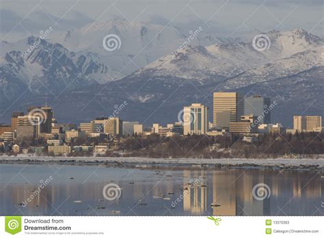 Anchorage Sunset Stock Image Image Of Mountains Winter 13370363