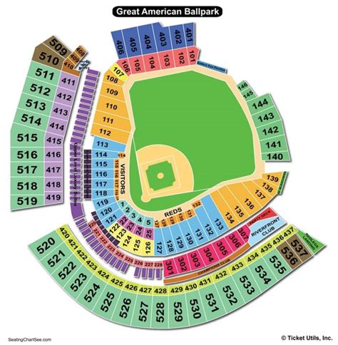 Great American Ballpark Seating Chart With Rows And Seat Num