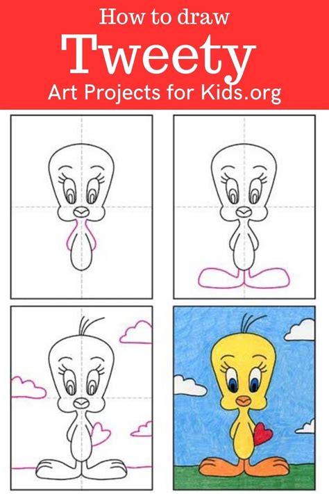 Learn How To Draw Tweety Bird With An Easy Step By Step Pdf Tutorial