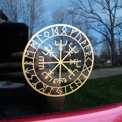 Be attentive and cautious of your surroundings and attitude. vegvisir Viking compass talisman matte black vinyl decal | Viking protection rune, Protection ...
