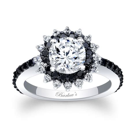 barkev s black diamond halo engagement ring 7969lb