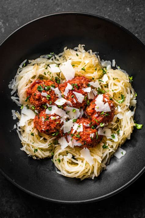 Slow Cooker Spaghetti Squash And Meatballs Grain Free