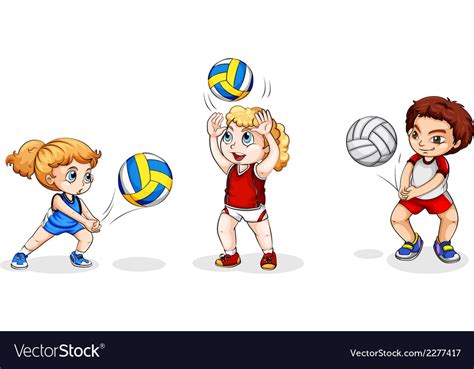 Kids Playing With Balls Royalty Free Vector Image