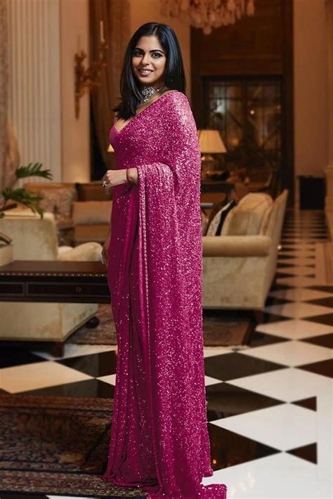 Beautiful Heavy Sequins Work Sari Blouse Indian Royal Partywear Rich Looking Soft Saree Wedding