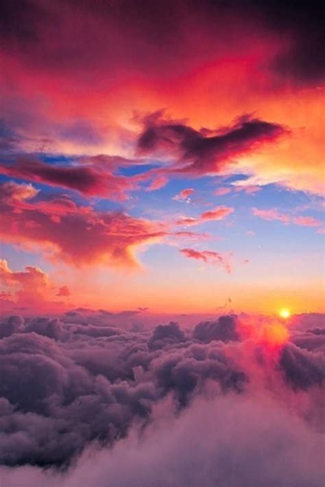 Beautiful Sunset Above The Clouds Anywhere But Here Pinterest