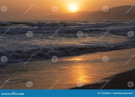 The Pacific Ocean During Sunset Stock Image Image Of Mountain