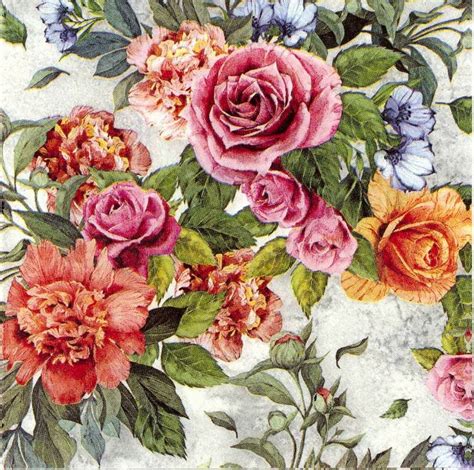 4 Decoupage Napkins Anna Roses Floral Napkins Rose Etsy In 2021