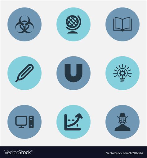 Set Of Simple Study Icons Royalty Free Vector Image