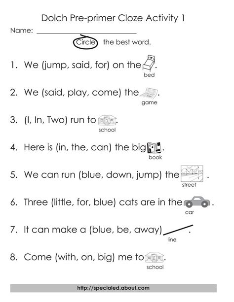 Sets Of Worksheets Para Sa Dolch High Frequency Words