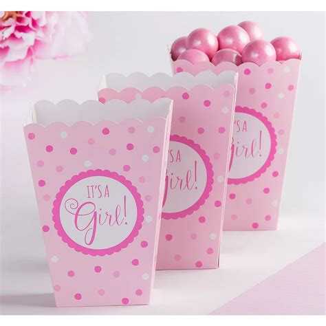 Pink Its A Girl Baby Shower Popcorn Boxes 20ct Party City