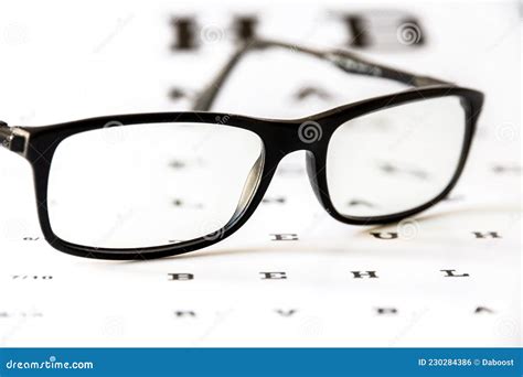 Glasses On Eye Chart Stock Photo Image Of Examination 230284386