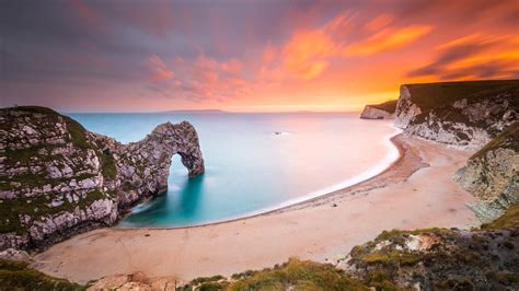 Dreamy Coast Beach Rocky Sunset Preview