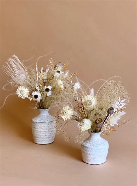 Dried Flower Ceramic Bud Vase Duo Etsy In 2021 Bud Vases Wedding